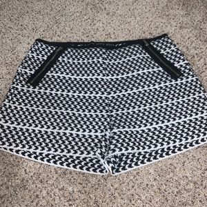 Black and white tight dress shorts